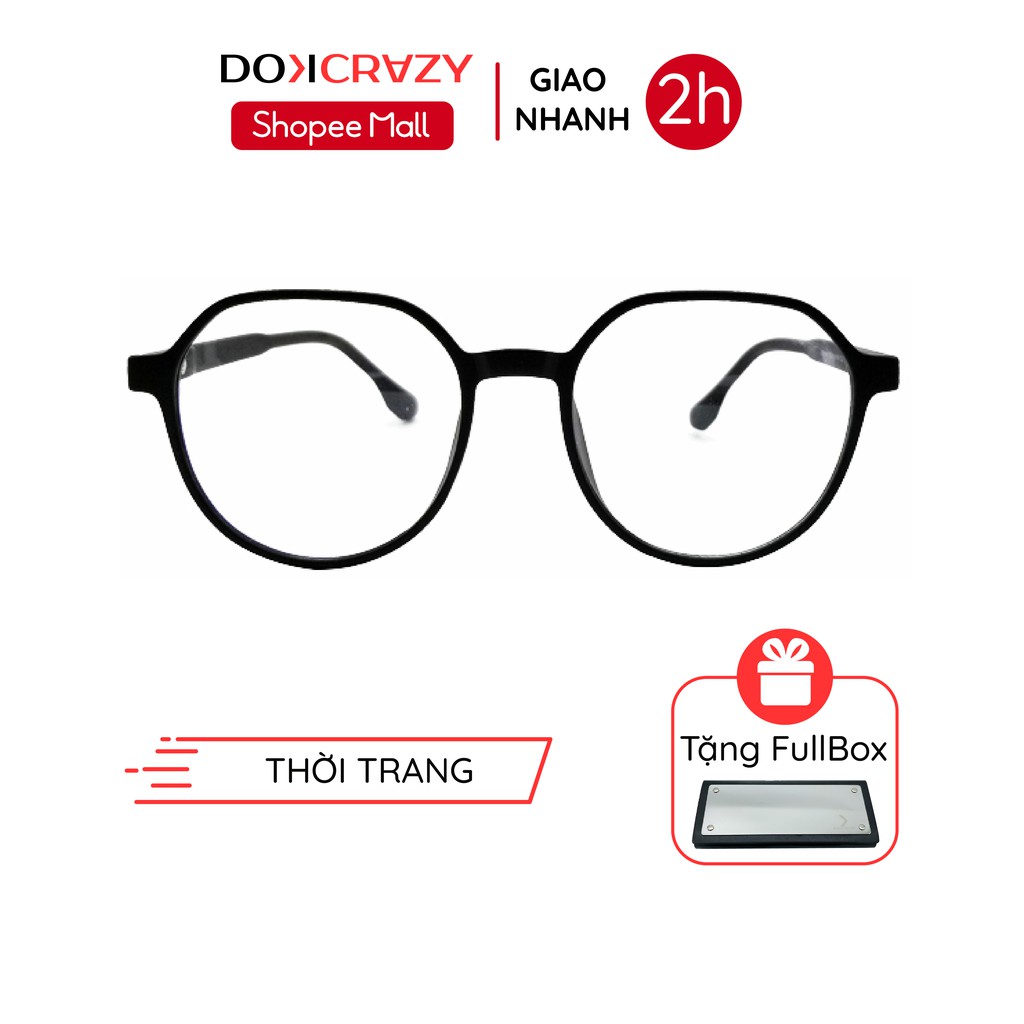 Gọng kính cận nhựa dẻo lục giác cao cấp LADO DOKCRAZY mắt kiếng không độ retro thời trang nam nữ trendy siêu nhẹ