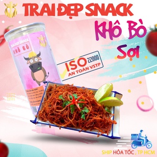 Xả kho khô bò sợi dài hủ pet 300g - trai đẹp snack