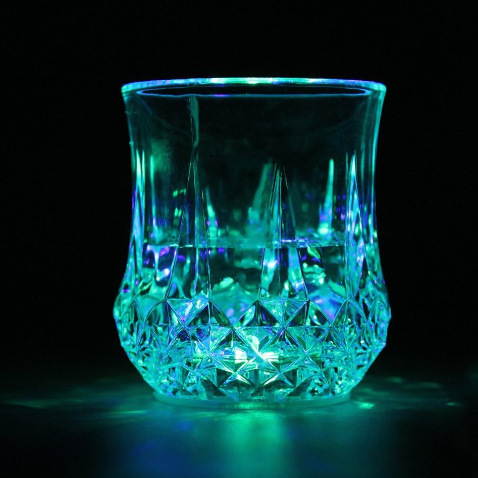 LED Flashing Glowing Water Liquid Activated Light-up Wine Glass Cup Mug Party