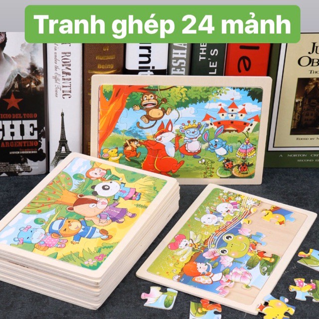 [GIÁ SỈ] Đồ chơi Bảng ghép hình bằng gỗ 24 miếng cho bé - Đồ chơi an toàn (Cùng con)