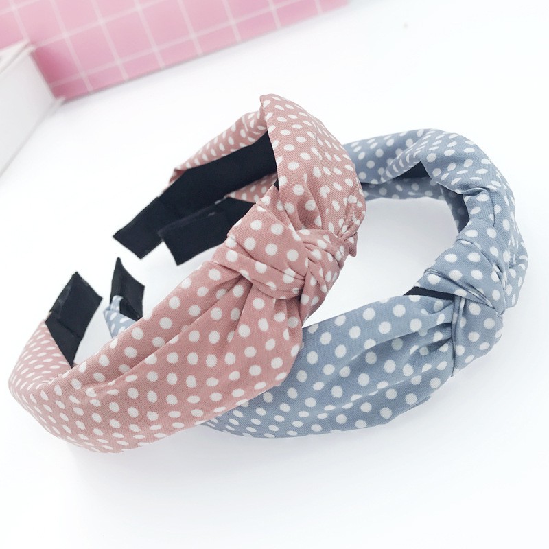 Băng đô bằng vải bản rộng họa tiết gợn sóng đơn giản phong cách Hàn Quốc cho trẻ em