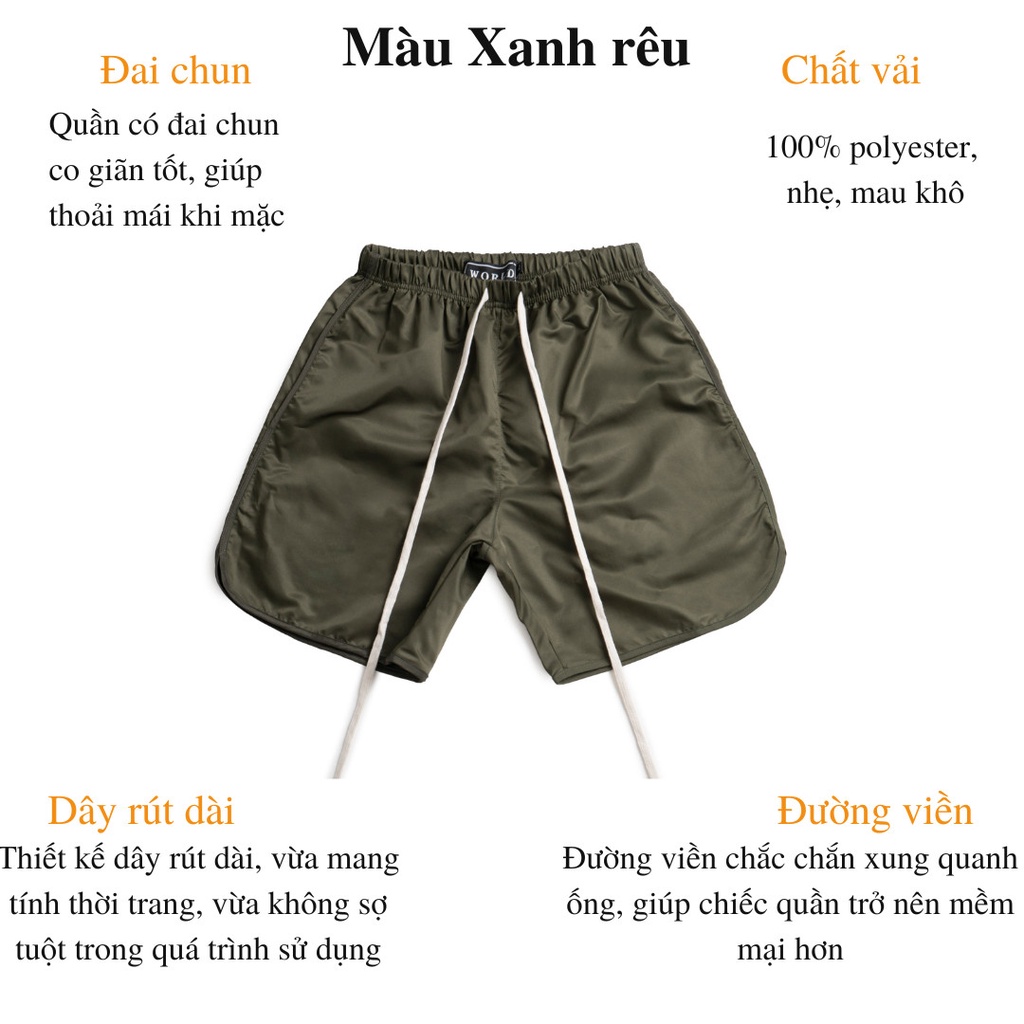 [SALE99K] Quần short nam streetwear mặc nhà, thoáng mát, chất liệu nhanh khô (hãng WSS) -Track Short