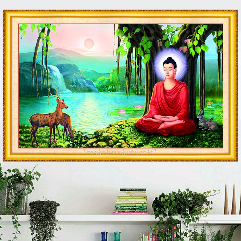 Tranh đính đá Phật tổ 97*60cm - tự đính