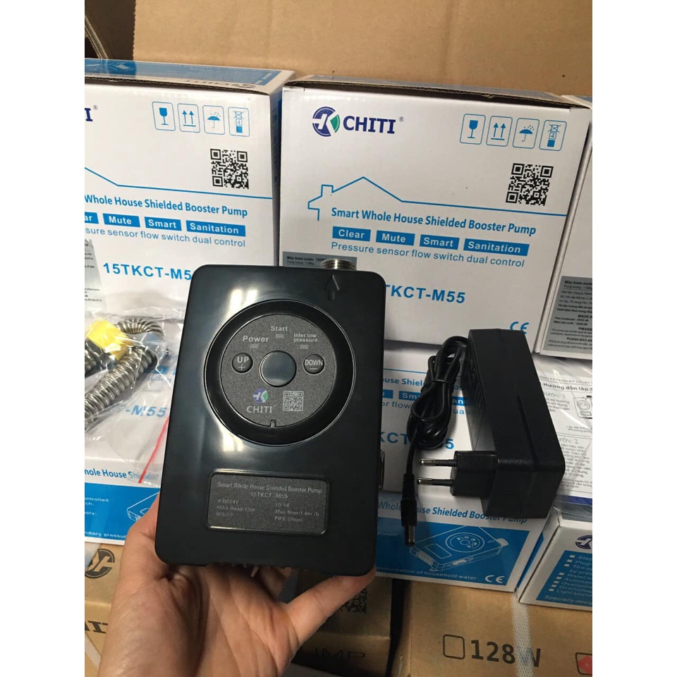 Bơm tăng áp vòi sen, máy giặt chống giật, chống ồn CHITI-M55