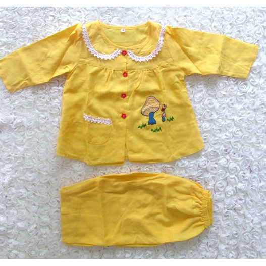 Bộ tole dài sơ sinh cài nút trước Sz0(5-6kg)"