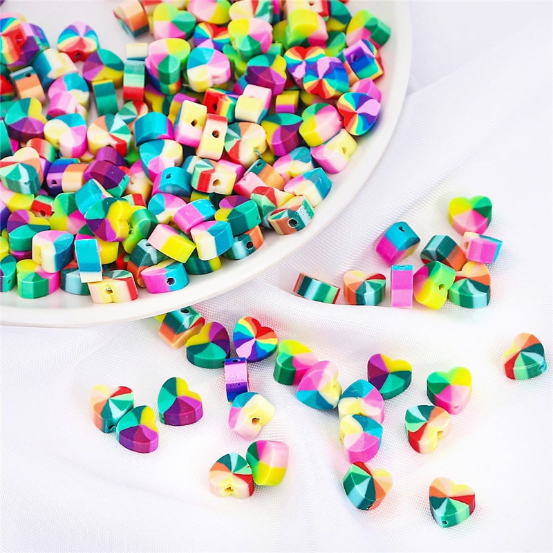 Set 30 Hạt Sứ Mềm Hình Trái Tim Dùng Làm Trang Sức Diy