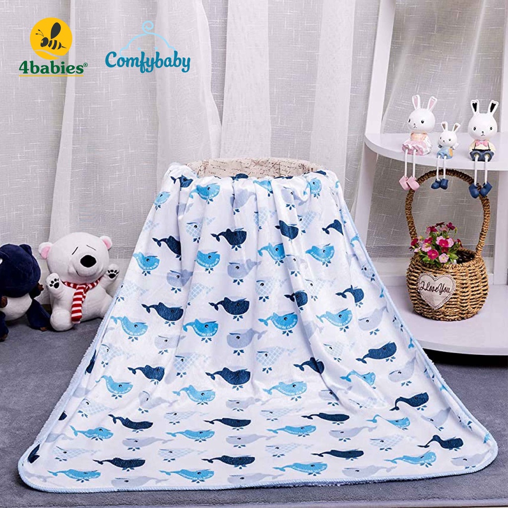 Chăn lông tuyết mịn 2 lớp Comfybaby KT 76x102cm - dành cho bé và gia đình - Hàng chính hãng