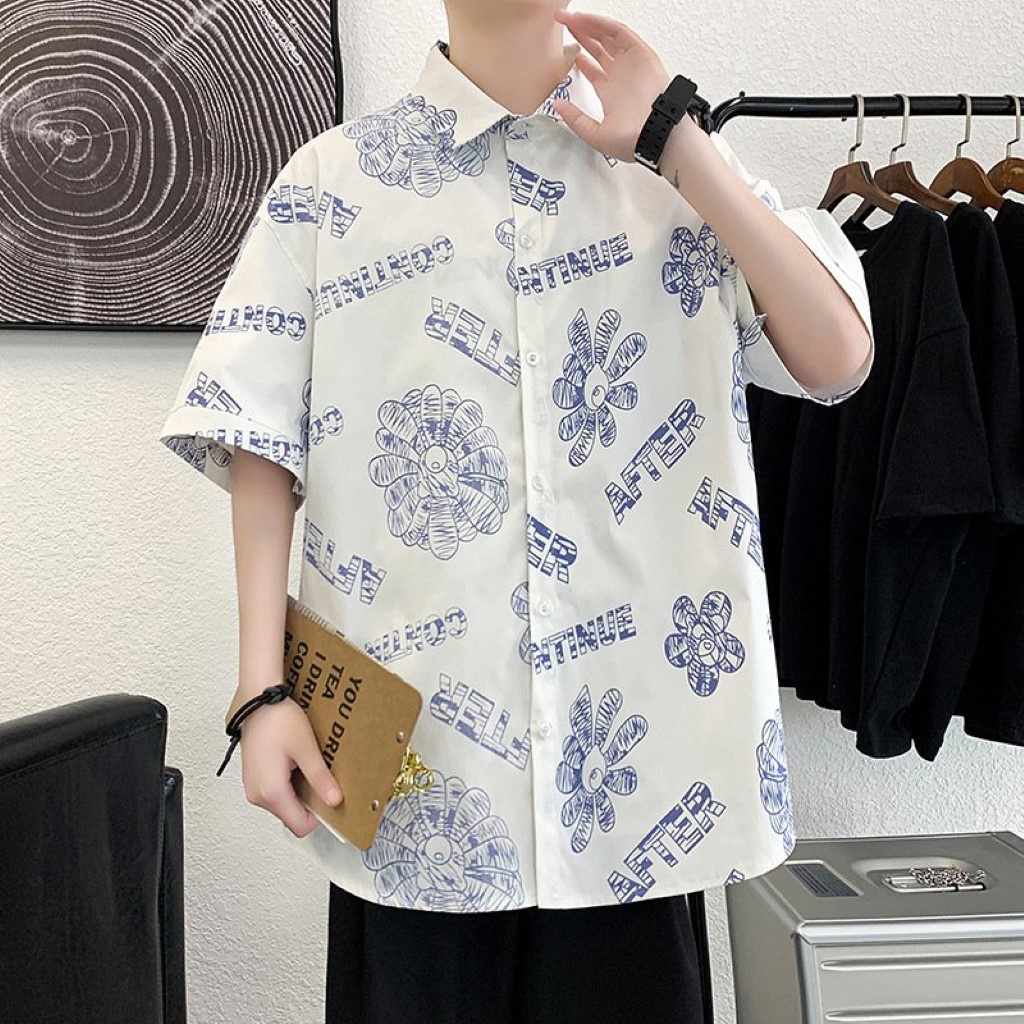 Áo sơ mi tay ngắn from rộng unisex nam nữ , sơ mi nam nữ vải voan lụa mịn mát free size 40kg - 70kg