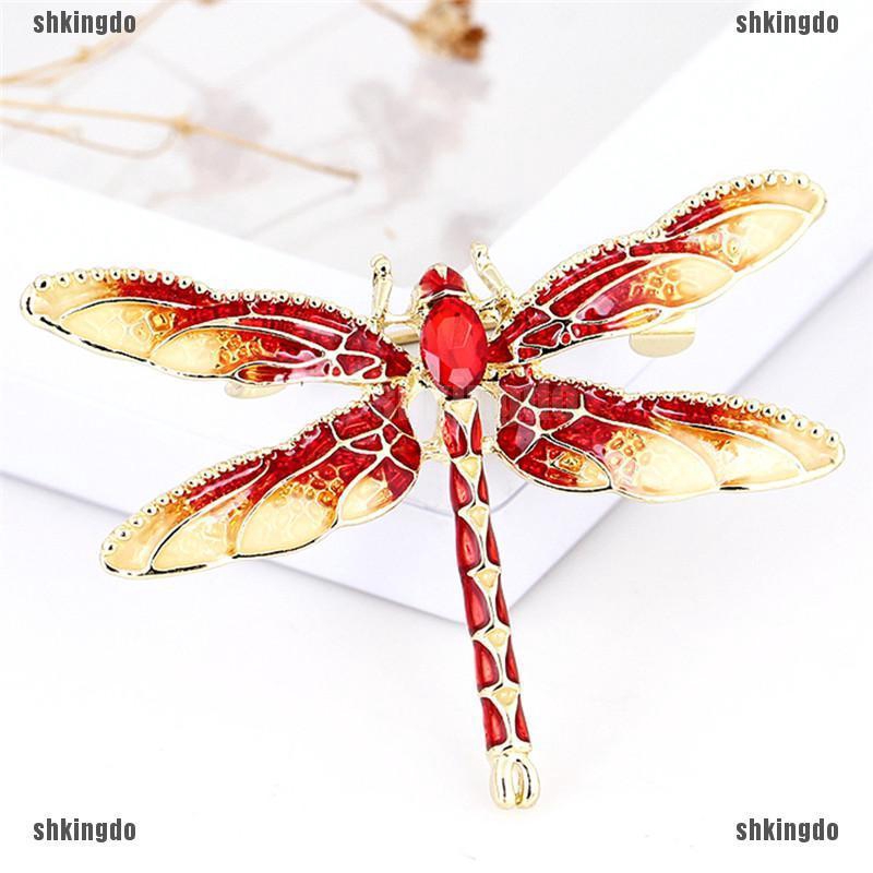 Trâm cài áo hình chú chuồn chuồn đính đá thanh lịch cho nữ