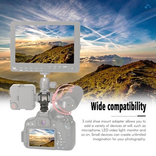Andoer 3 Cold Shoe Mount Adapter On-Camera Mount Adapter for DSLR Camera for LED Video Light Microphone Monitor