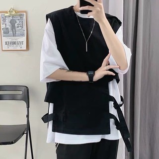 Áo gile kaki unisex from rộng
