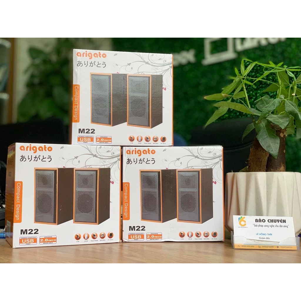 Loa Gỗ cho máy tính, điện thoại modem M22 cổng USB và rắc 3.5