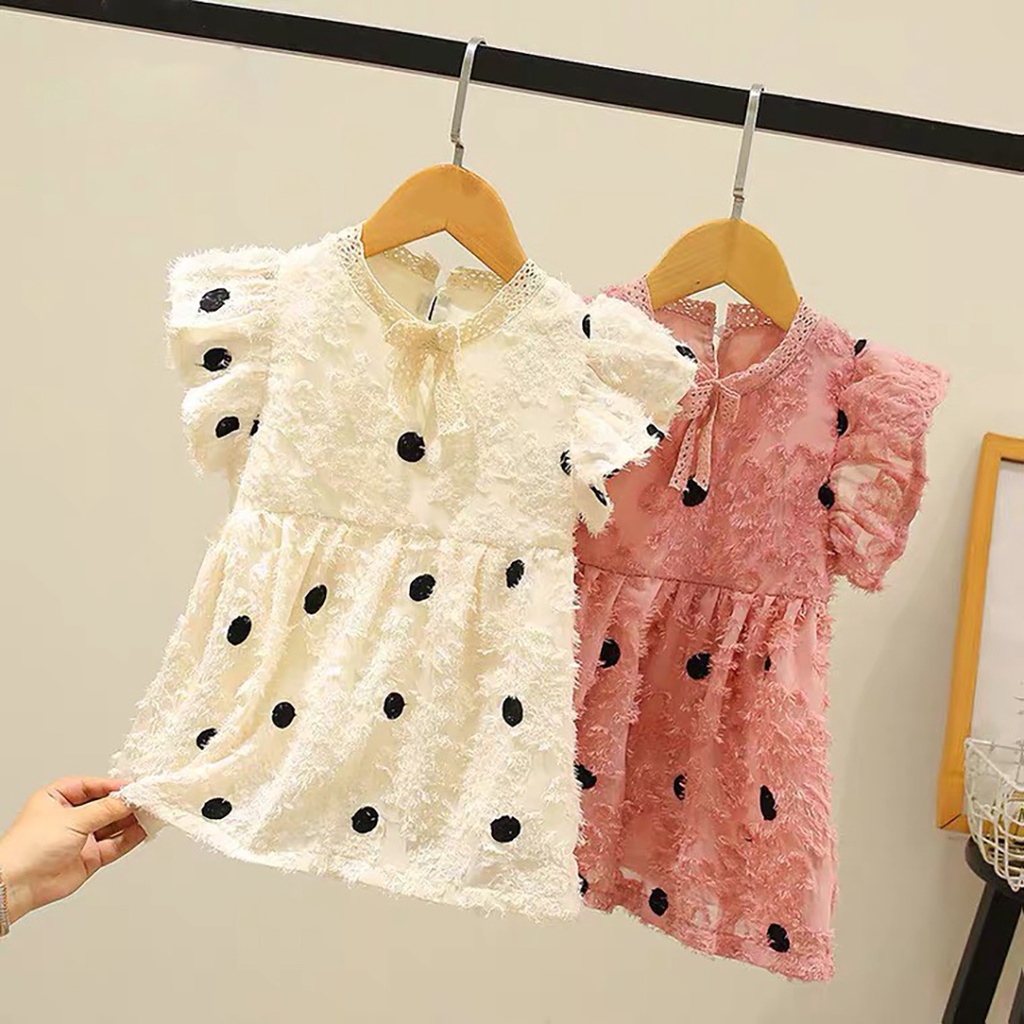 Váy bé gái Bồ Công Anh chấm bi phong cách hàn quốc cho bé dưới 2 tuổi