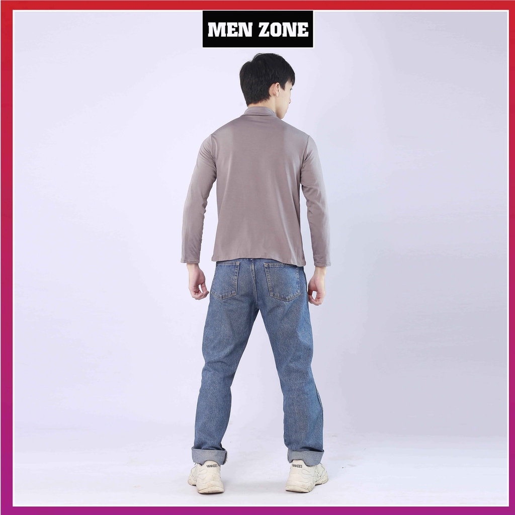 Áo Giữ Nhiệt Nam Lót Nỉ Cổ 5 Phân Siêu Ấm