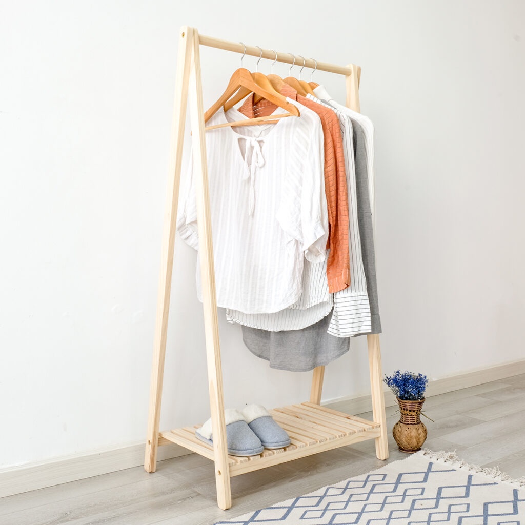 Tủ quần áo - Kệ treo quần áo bằng gỗ công nghiệp cao cấp 1 tầng 1 buồng