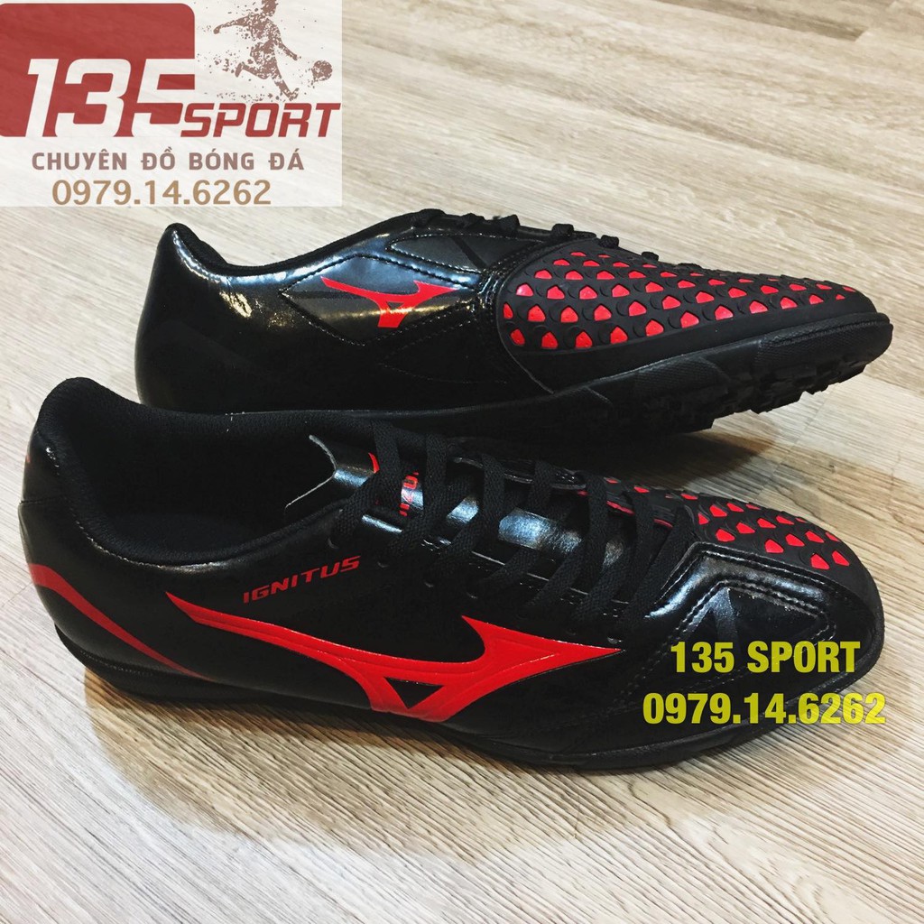 Giày đá bóng Mizuno Ignitus TF Đen đỏ (Combo Giày + Túi rút)
