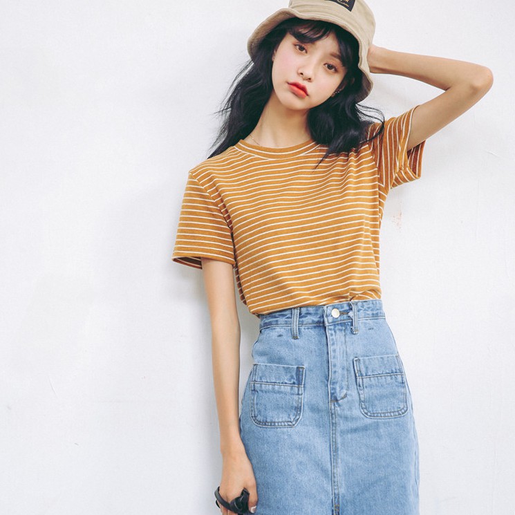 Áo Thun Nữ Cổ Tròn Kẻ Sọc 23542