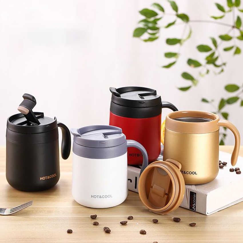 Ca Cốc Giữ Nhiệt Văn Phòng Hot&Cool Có Tay Cầm Tiện Ích 350ml,500ml Siêu Giữ Nhiệt Inox 304