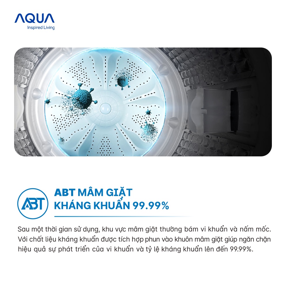 Máy giặt cửa trên 9.5kg Aqua AQW-FR95HT.S - Miễn phí lắp đặt