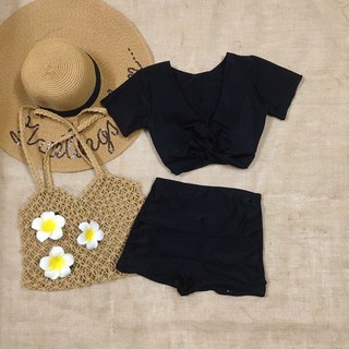 Bikini, bộ đồ bơi SV2MX 2 mảnh quần cạp cao,  set áo crop top tay ngắn sexy - SAVVY swimsuit