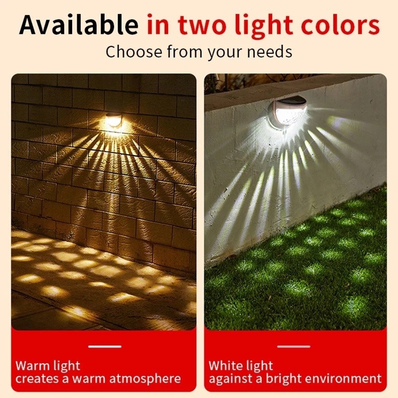 Đèn Led 6 Bóng Hình Bán Nguyệt Sử Dụng Năng Lượng Mặt Trời Chống Thấm Nước Dùng Trang Trí Hàng Rào/ Hàng Rào Sân Vườn