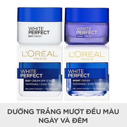 L'oreal Chính Hãng- Kem Dưỡng Trắng Sáng L'Oreal White Perfect Day/ Night 50ML