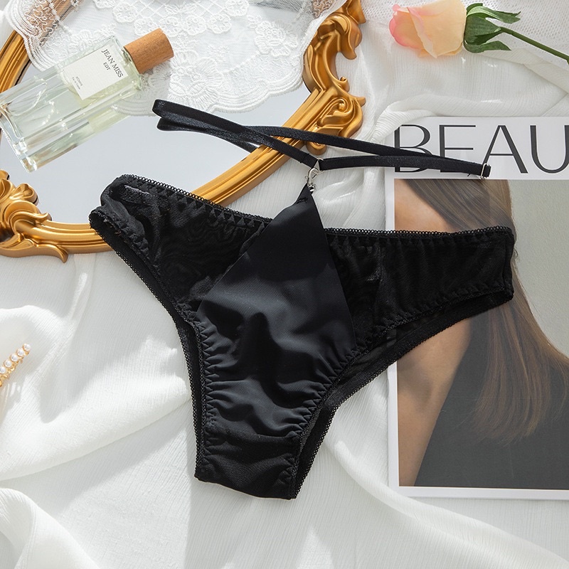 Quần lót ren lụa sợi lưới có dây đeo ngang eo sexy, phong cách độc đáo