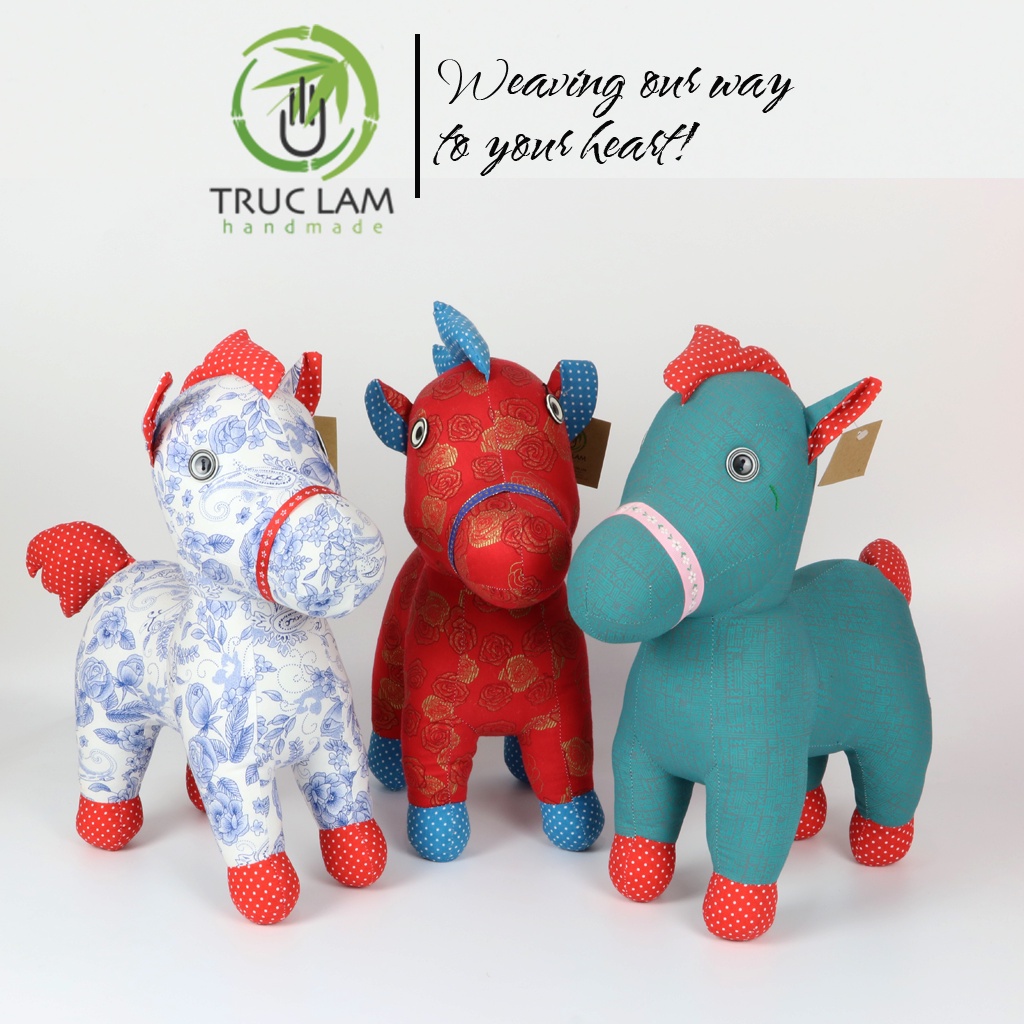 Đồ Chơi Cho Bé Thú Nhồi Bông Hình Con Ngựa Nhiều Màu Bông Gòn Cao Cấp - Trúc Lâm Handmade