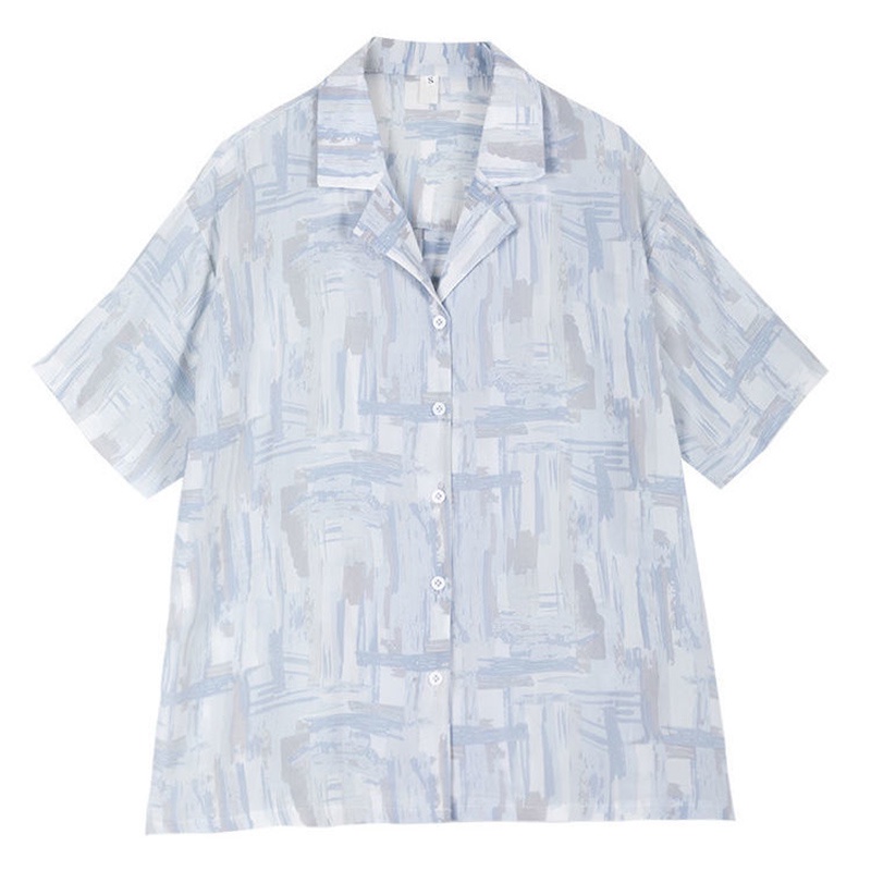 IELGY    Áo chiffon Mỏng Tay Ngắn Phong Cách Pháp Thời Trang Cho Nữ