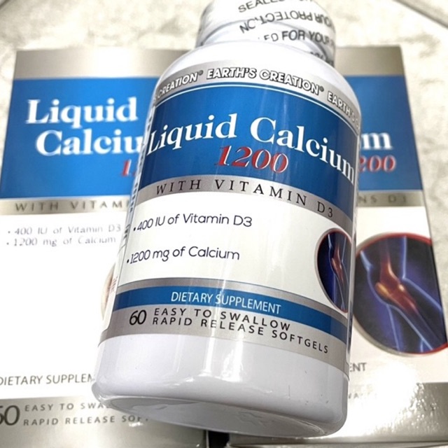 LIQUID CANXI WITH VITAMINE D3 CHẮC KHOẺ XƯƠNG CHAI 60 VIÊN