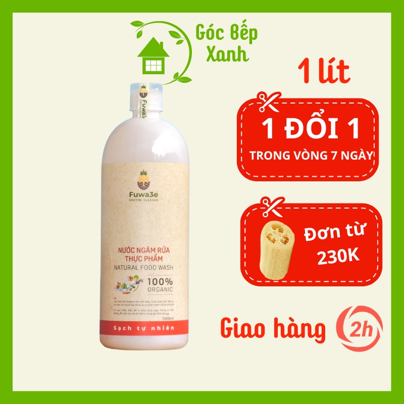 Nước ngâm rửa thực phẩm FUWA3E Enzym sinh học an toàn ☘ Dung tích 1 lít
