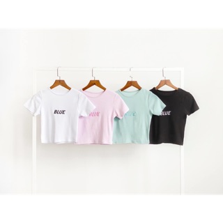 Áo croptop thêu chữ