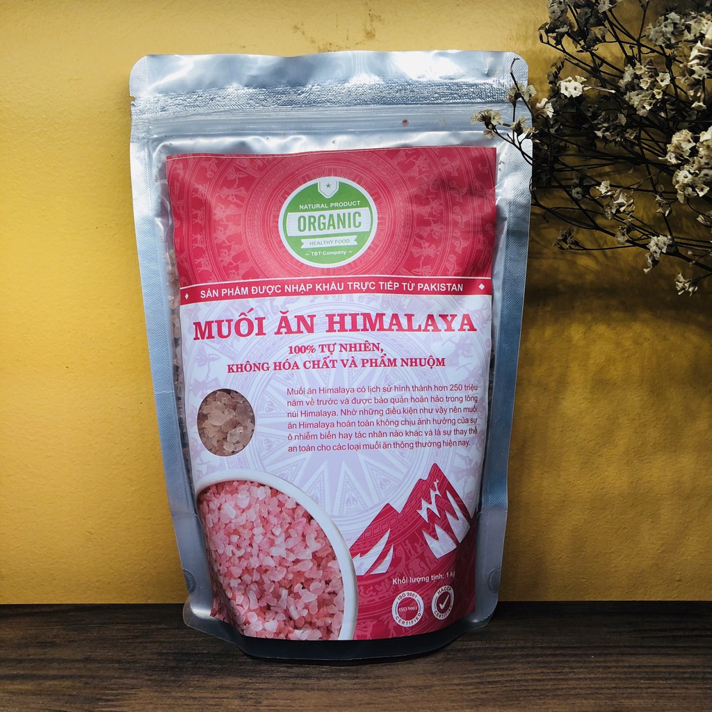 Muối hồng Himalaya hạt nhuyễn (0.6mm) và hạt vừa (1mm-3mm) TBT Organic Food