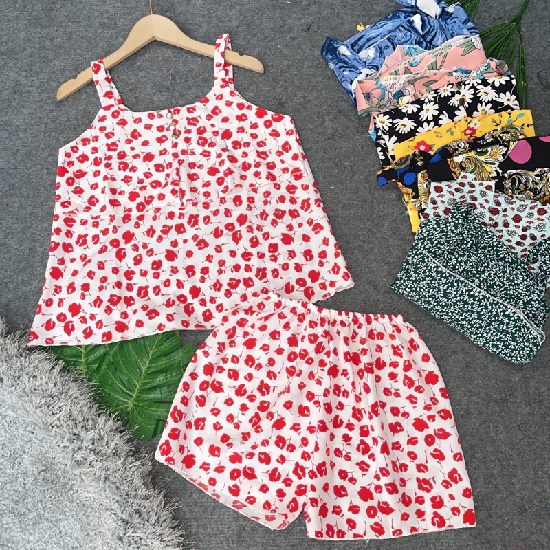 Bộ đùi lụa 2 tầng nơ phom dưới 55kg