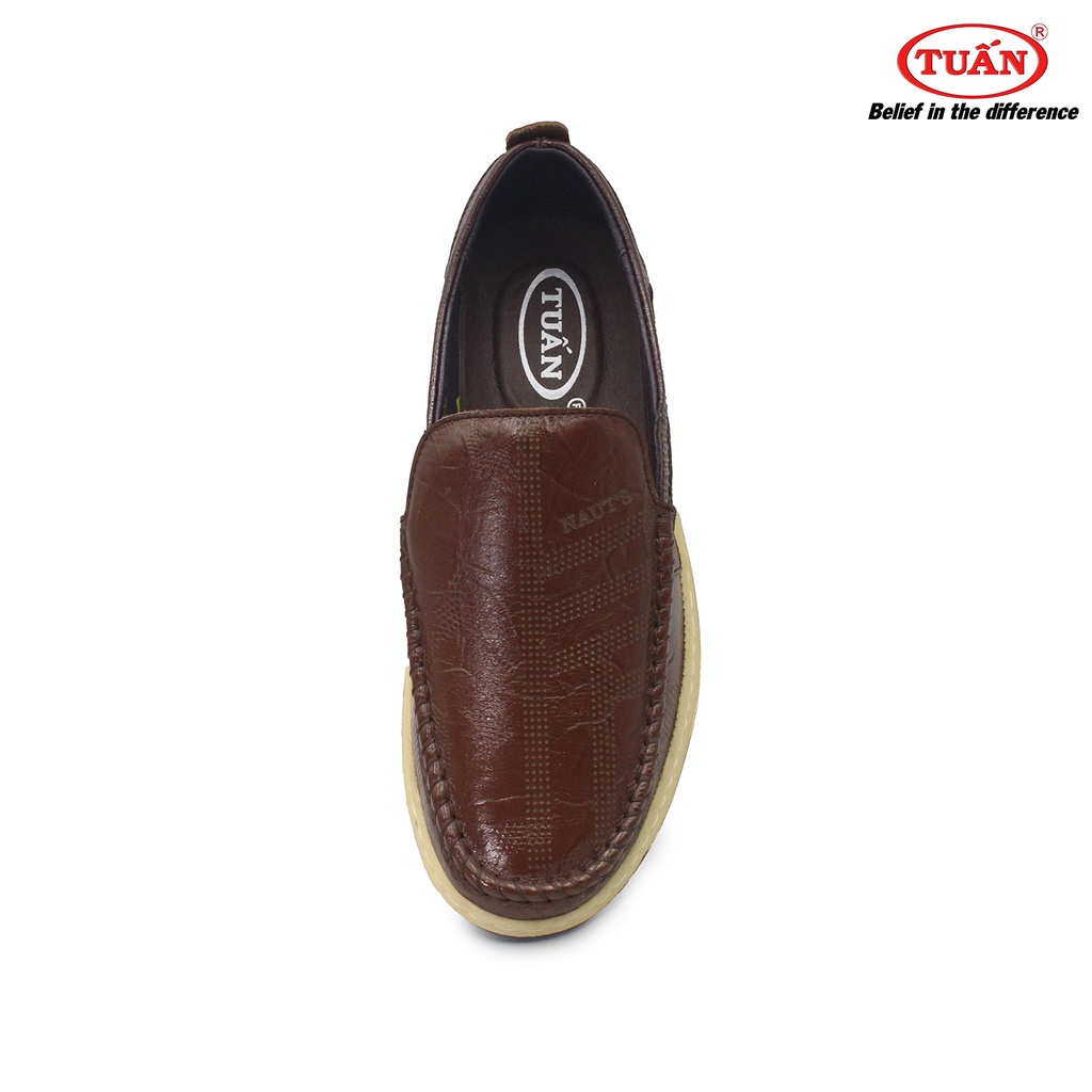Giày da nam - giày mọi da bò tự nhiên đế cao su mềm mại thương hiệu giày Tuấn GXHU-300