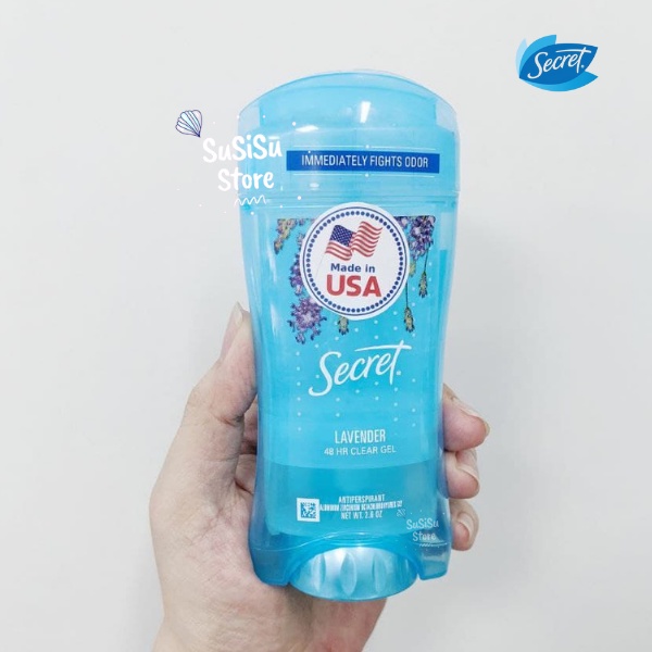 Lăn nách nữ Secret Clear Gel Deodorant 73g hương Lavender / Lăn nách dạng gel khửi mùi