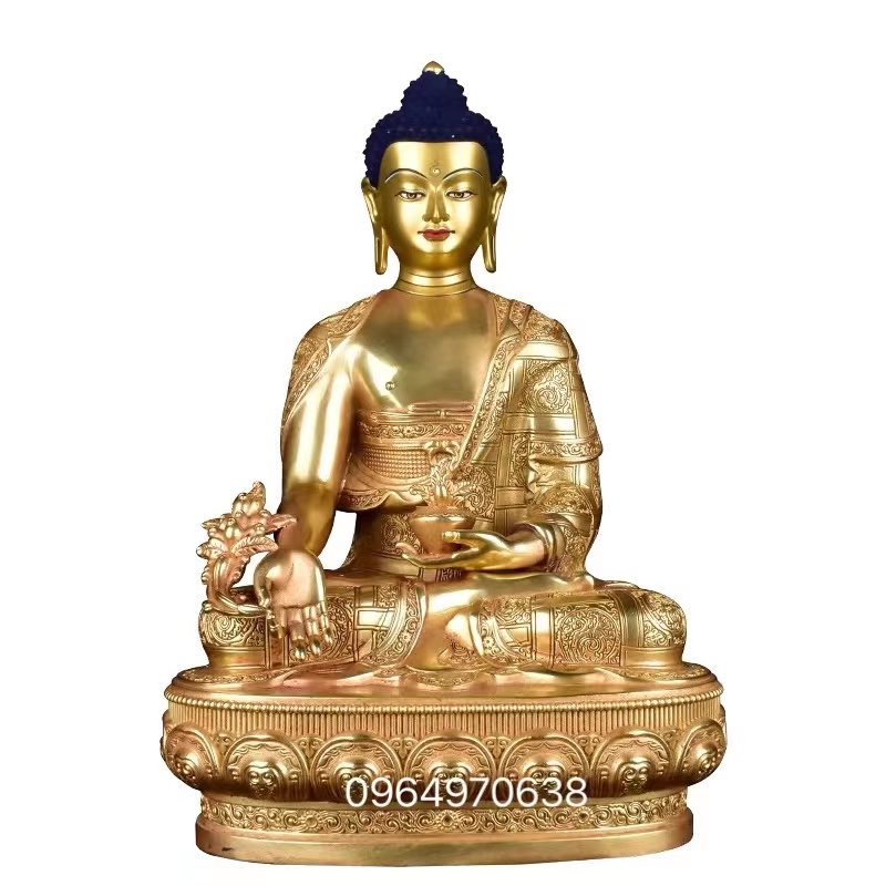 TƯỢNG ĐỒNG DƯỢC SƯ 22CM ĐÀI LOAN .