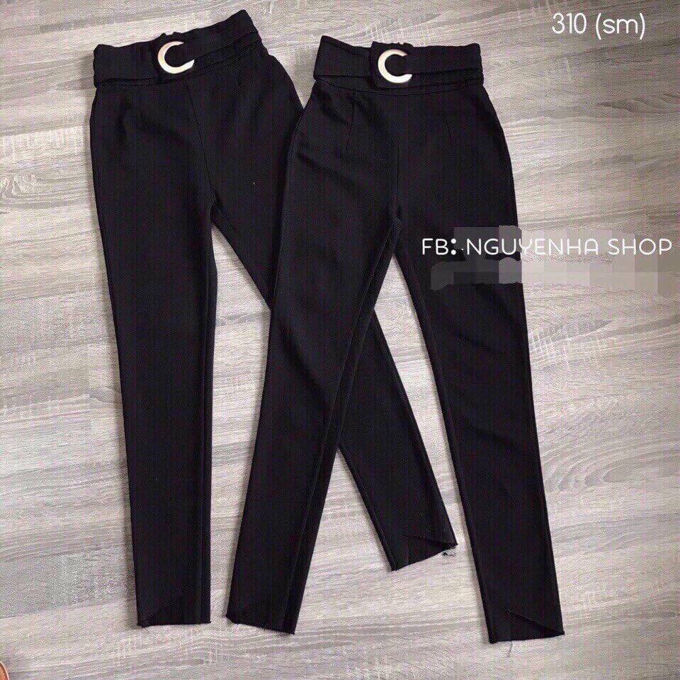 [HÌNH THẬT] QUẦN KAKI LEGGING CAO CẤP ĐEN ÔM CO GIÃN LƯNG CAO SẴN NỊT EO CAO CẤP TTP STORE
