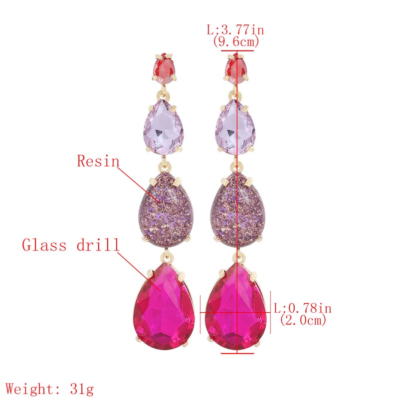 Khuyên tai Pinkdudu PD627 nhiều lớp hình giọt nước đính đá thời trang
