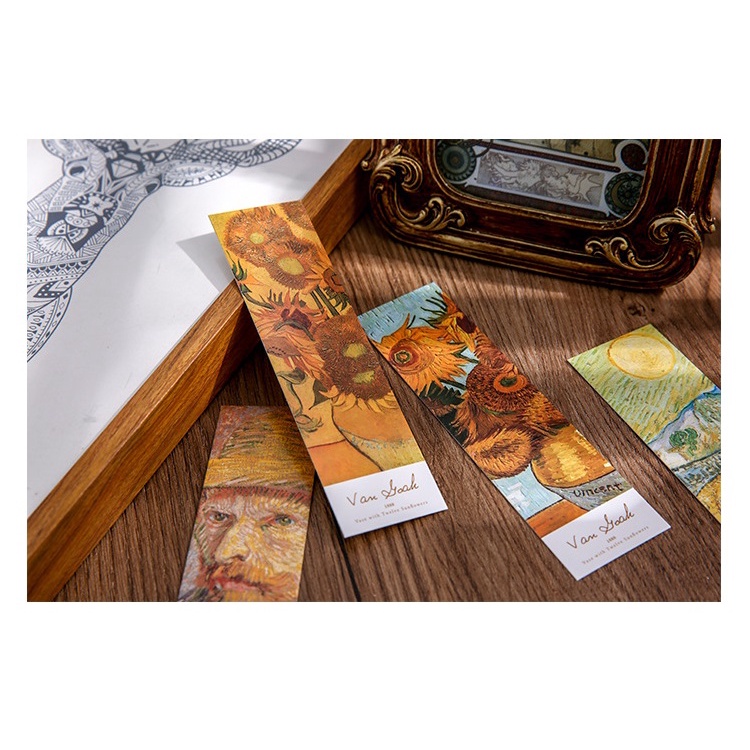 (Hàng Có Sẵn) Bộ 30 Bookmark Tranh Nghệ Thuật Van Gogh, Monet Đánh Dấu Trang Vở Sách Trang Trí Sổ Bullet Journal BuJo
