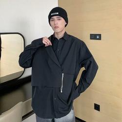 Áo Sơ Mi Nam Dài Tay Giả Hai Lớp Phối Áo Vest Thời Trang Cao Cấp