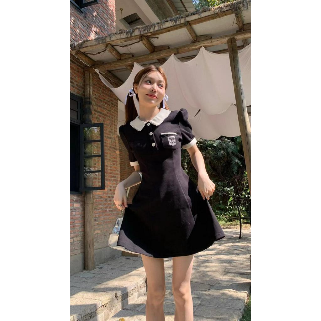 Đầm polo Ngắn Tay Phong Cách Preppy Thời Trang Mùa Hè 63339
