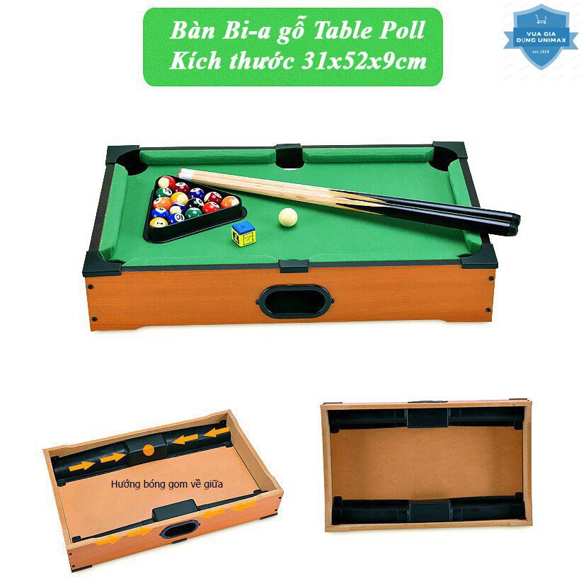 (Hàng sẵn) Đồ chơi bàn Bida gỗ Table Pool mini phù hợp mọi lứa tuổi- Rèn luyện khả năng tư duy