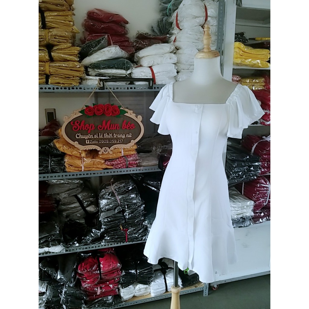 [VIDEO+HÌNH THẬT] Đầm Trễ Vai Tay Bèo Mẫu Mới Cực Đẹp ( Trắng ) | BigBuy360 - bigbuy360.vn