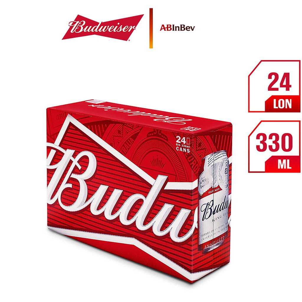 Thùng 24 Lon Bia Budweiser (330ml / Lon)