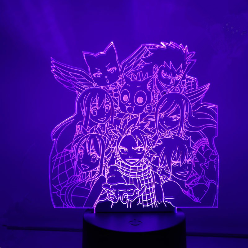 Đèn 3D Anime Led Ánh sáng ban đêm FAIRY TAIL Đèn ngủ trang trí 3D Quà tặng cho trẻ em Kid