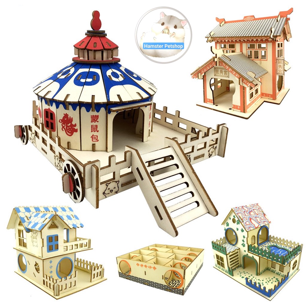 Nhà ngủ lắp ráp gỗ ép độc đẹp lạ cho Hamster