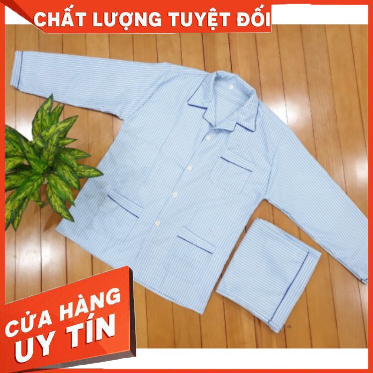 HÀNG CAO CẤP -  (Ảnh thật) Bộ đồ ngủ pijama kate Tay dài quần dài kẻ sọc hoặc caro dành cho Nam  - Hàng Cao Cấp