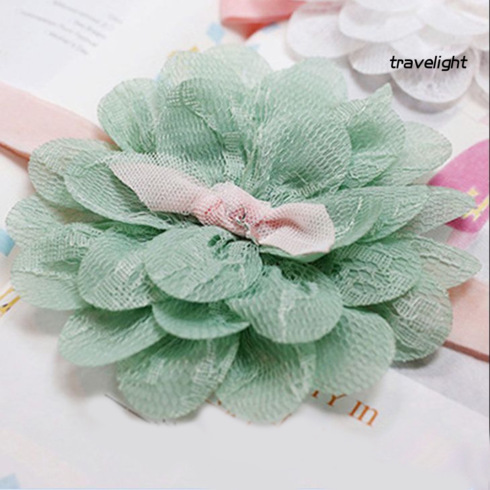 Băng Đô Cài Tóc Phối Ren Hoa Co Giãn Thời Trang Xinh Xắn Cho Bé Gái Sơ Sinh