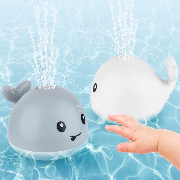 Cá Voi Phun Nước Tự Động - Đồ Chơi Nhà Tắm Trẻ Em Cá Voi Phun Nước Tự Động Thả Bồn Tắm Kèm Đế Phát Nhạc Phát Đèn